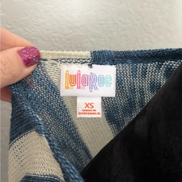 LuLaRoe Blue & Cream Joy Vest size XS - Picture 7 of 11